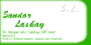 sandor laskay business card